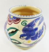 A small Poole Pottery hand painted 'blue