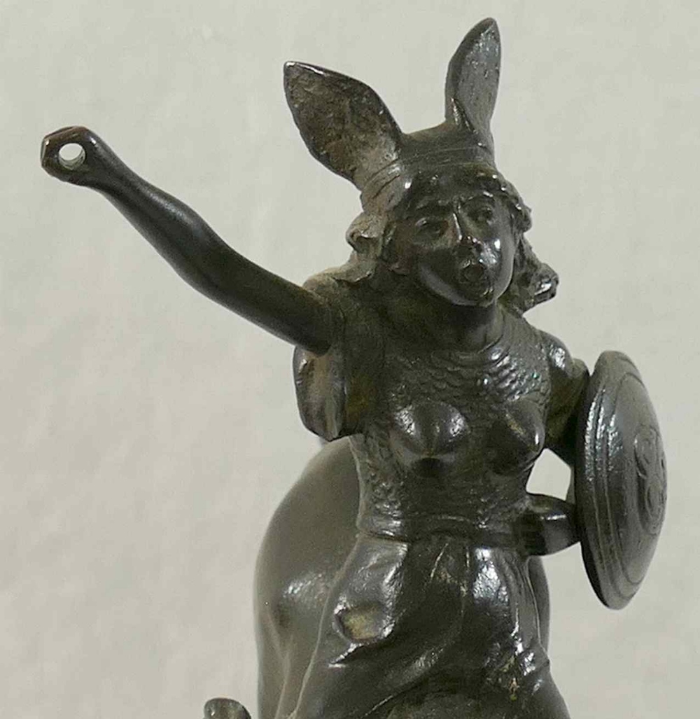 A Valkyrie on horseback, bronze, signed - Image 6 of 7