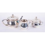 WMF, a silver plated and gilt lined three piece tea service.