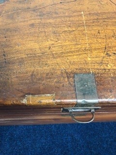 A 19th Century camphor wood campaign chest with brass mounts, corners and recessed Military handles, - Image 11 of 11