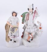 Two Victorian Staffordshire figures including Highland figure, 40cm.
