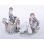 Lladro, two figure groups, tallest 22cm.