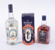 House of Lords Scotch Whisky aged 12 years, boxed, Bottle of Plymouth Gin and a Plymouth Gin