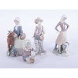 Lladro, five figures, the tallest 24cm.