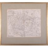 An 18th century map, Wiltshire (Wiltoniae), 28cm x 35cm, framed and glazed.