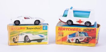 Matchbox Superfast No41, boxed and Matchbox No46, boxed.