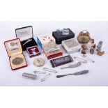 A mixed bag of collectables to include an Ingersoll nurses watch, a Silver Jubilee bath soap