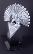 Swarovski Crystal Glass, 'The Peacock' limited edition 6672/10,000 with certificate of authenticity,