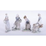 Lladro, four figurines the tallest 23cm.