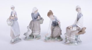 Lladro, four figurines the tallest 23cm.