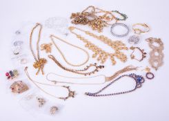 A collection of designer vintage costume jewellery & silver gemstone set jewellery to