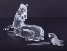 Swarovski Crystal Glass, Annual Edition 1996 'Unicorn', boxed, the horn is off.