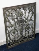 An ornate metal panel, possibly bronze, height 75cm.
