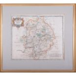 Robert Morden, a map of Warwickshire, sold by Abel Swale, 37cm x 43cm, framed and glazed