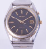 Seiko, a gents stainless steel & gold tone base metal Seiko Kinetic wristwatch 040205,