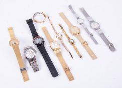 A collection of watches including Seiko 'Kinetic', Seiko quartz 'Alarm Chronograph', Alpha,