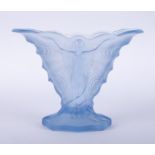Art Deco Walther & Sohne blue glass vase, height 22cm.