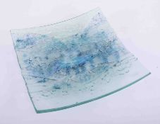 Jo Downs, a square art glass dish, 30cm x 30cm, circa 2009/2010.