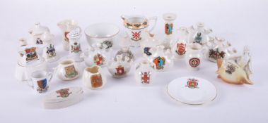 Collection of Crested Ware including Plymouth Bowl, Southsea Candlestick, New Brighton