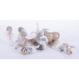 Lladro, an assortment of animals and ornaments (8), the tallest 15cm.