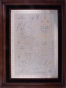 "The Silver Map of Great Britain", limited edition, in a wood moulded frame, overall size 70cm x