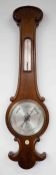 An early 20th Century Negretti & Zambra, London, oak cased barometer with thermometer fitted, length