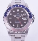 Rolex, a gents 1997 GMT Master 16700, stainless steel wristwatch, Oyster Perpetual Date, Pepsi