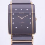 Rado, a ceramic & gold tone Rado Diastar Jubilee wristwatch with date and diamond set dial,