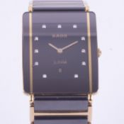 Rado, a ceramic & gold tone Rado Diastar Jubilee wristwatch with date and diamond set dial,