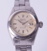 Rolex, a ladies vintage stainless steel Rolex Oysterdate Precision automatic wristwatch,