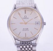 Omega, a vintage stainless steel gent's Omega De Ville wristwatch with date window, quartz,