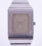 Omega, a gent's stainless steel Omega Constellation automatic wristwatch with a square 'TV' shape