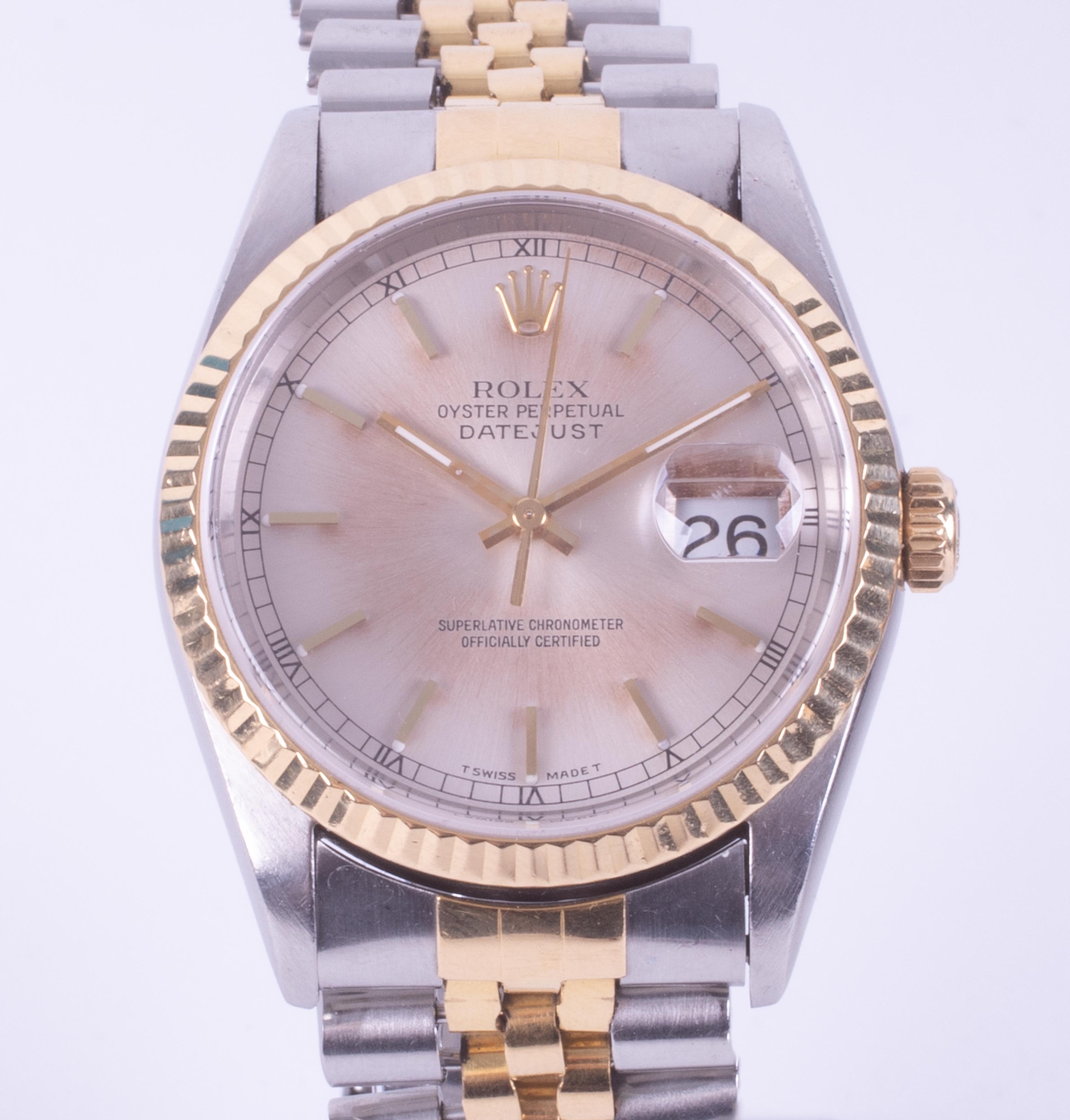 Rolex, a gent's Oyster Perpetual Datejust serial number T900228, model number 16233 in bi-metal with