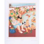 Beryl Cook (1926-2008) 'The Bathing Pool' signed print, stamped DKF, published by The Alexander