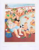 Beryl Cook (1926-2008) 'The Bathing Pool' signed print, stamped DKF, published by The Alexander