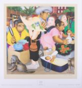 Beryl Cook (1926-2008) 'Street Market' signed print, stamped DAK, published by The Alexander Gallery