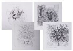 Robert Lenkiewicz (1941-2002), a set four signed etchings each with the edition 20/475, framed and