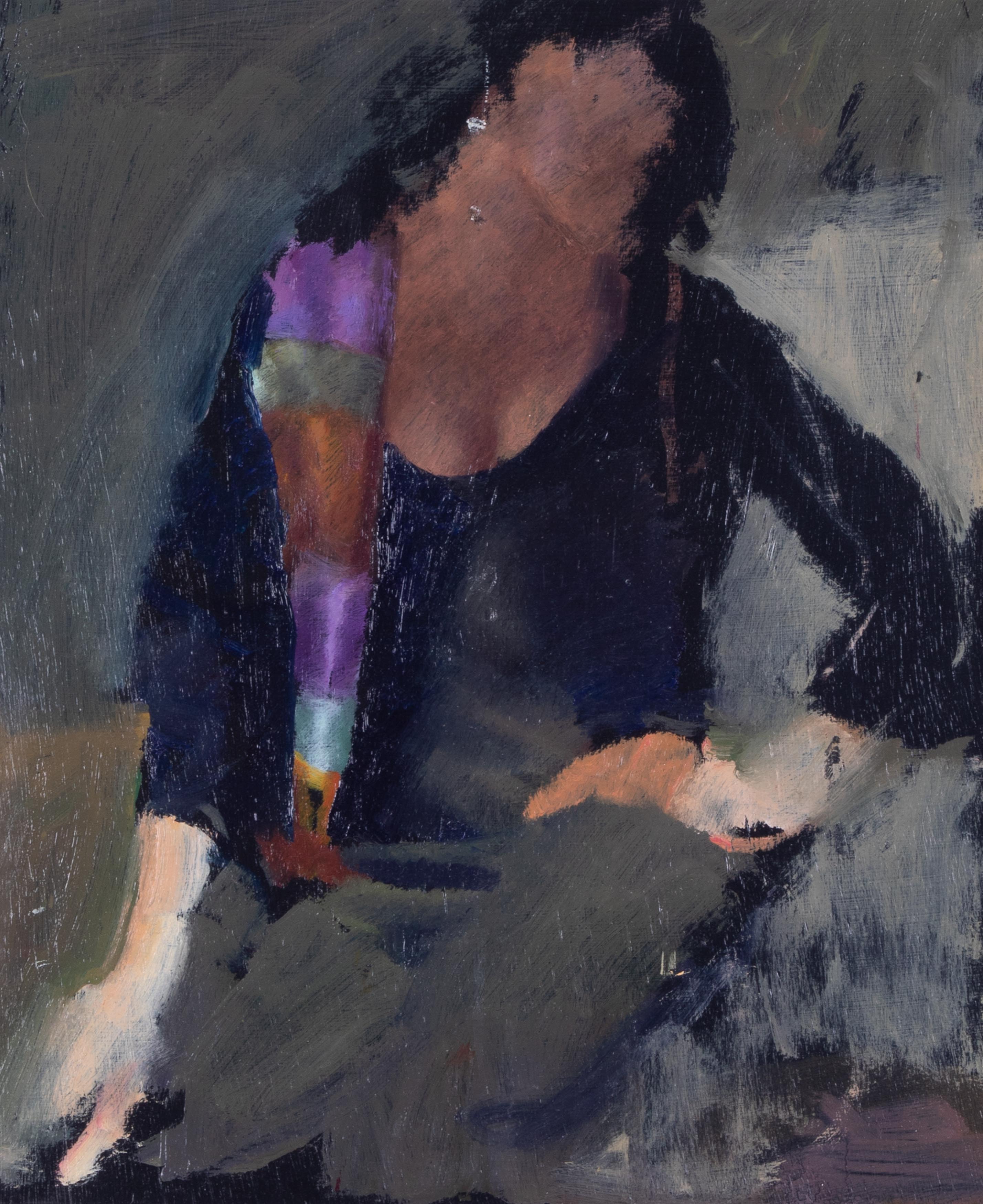 Robert Lenkiewicz (1941-2002) 'Study of Esther Galloway wearing a Chinese Jacket', oil on board, - Image 2 of 2