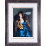 Robert Lenkiewicz (1941-2002) 'Karen Seated' limited edition print 18/475, 50cm x 38cm, framed and