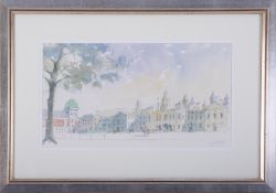 Terry McKivragan (1929 - 2012) 'Horse Guards Parade' watercolour, signed, 20cm x 16cm, framed and