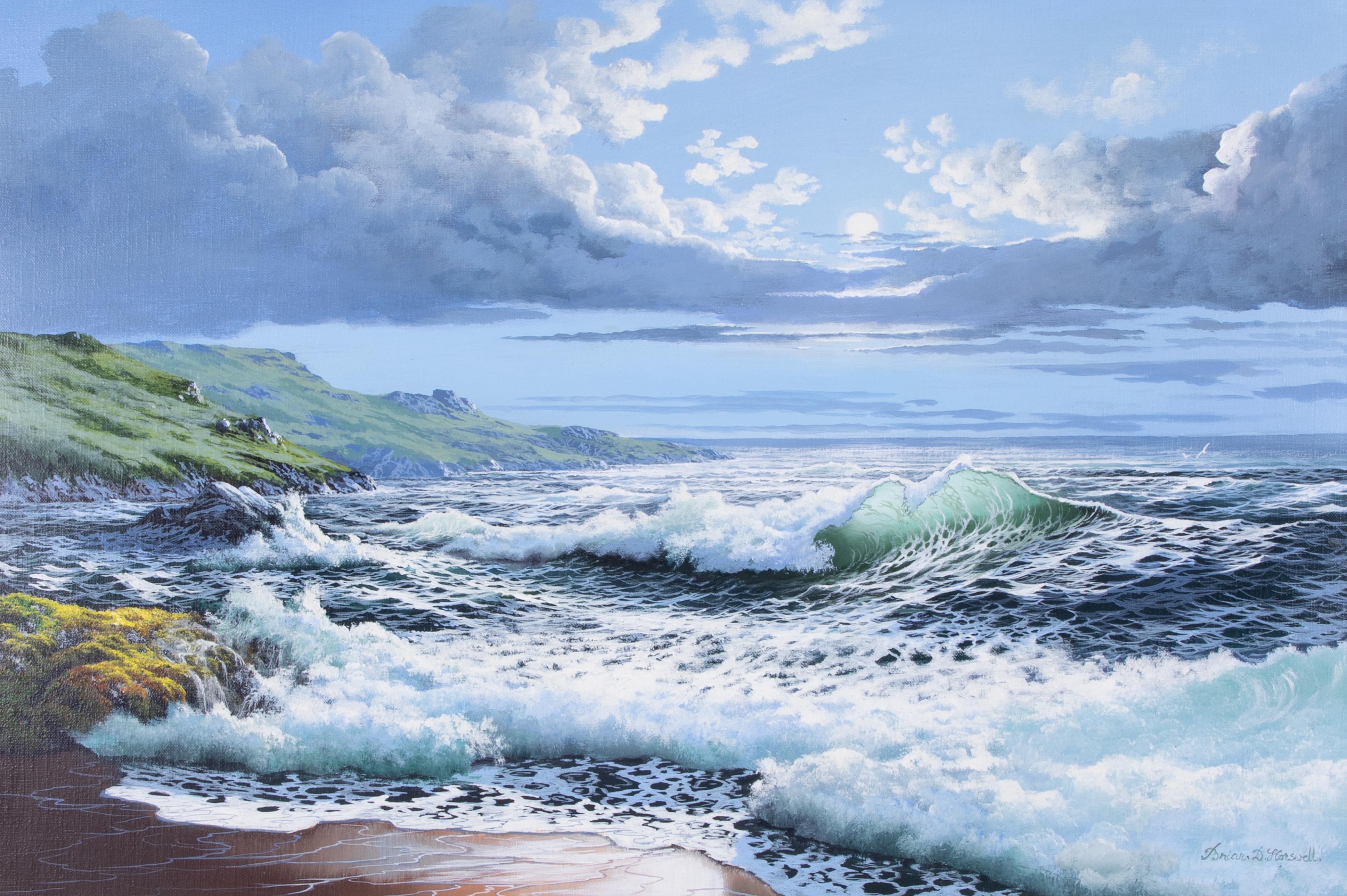 Brian Horswell, oil on canvas 'Coast Scene', signed, 49cm x 74cm, framed. - Image 2 of 2