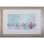 Terry McKivragan (1929 - 2012) 'Royal Naval College, Greenwich' watercolour, signed, 24cm x 44cm,