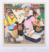 Beryl Cook (1926-2008) 'Street Market' signed print, stamped DAH, published by The Alexander Gallery