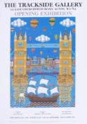 Brian Pollard, Trackside Gallery poster, Tower Bridge with the Mayflower, 62cm x 22cm, 433/500,