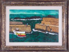 Alan Lowndes (1921-1978) oil ‘Mousehole Harbour', signed and dated on image 1977, 41cm x 61cm,