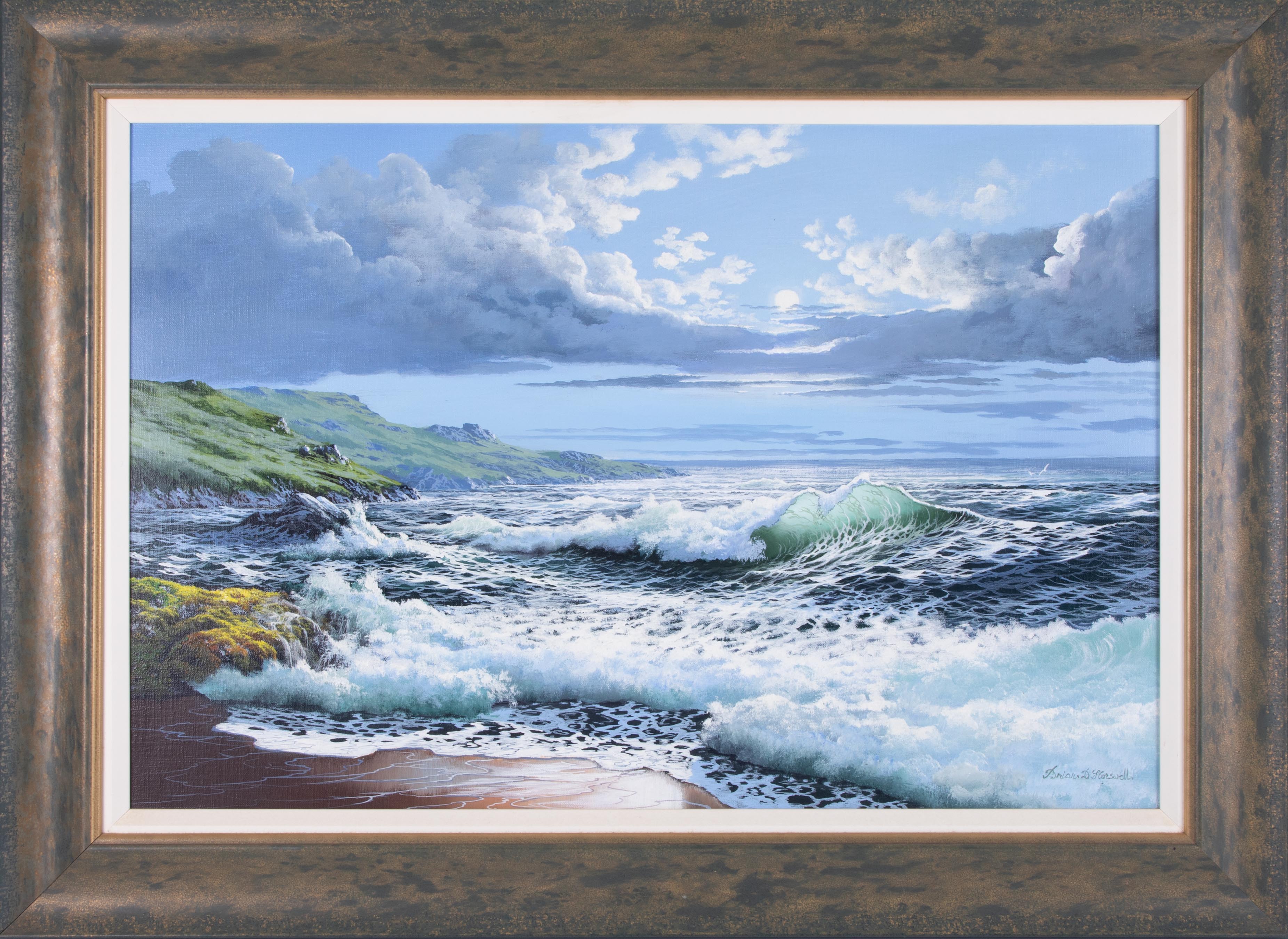 Brian Horswell, oil on canvas 'Coast Scene', signed, 49cm x 74cm, framed.