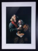 Robert Lenkiewicz (1941-2002) lithograph, 'Self Portrait with Self Portrait at 90', signed edition