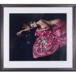 Douglas Hoffman, 'Lady With Pink Kimono' signed limited edition print 165/295, 63cm x 76cm, framed