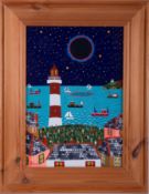 Brian Pollard, original oil on board, 'Eclipse The Hoe', January 2000, signed, 34cm x 24cm. Brian is
