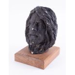 Robert Lenkiewicz, plaster sculpture (bust), on wood plinth, in the style of Richard Clarke,